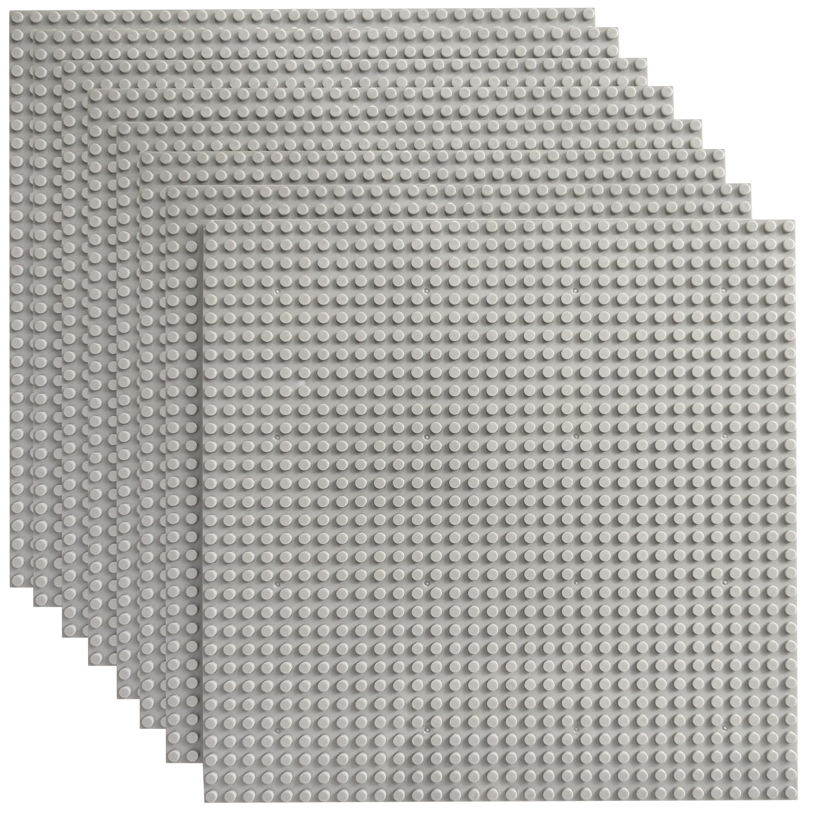 HUIZDQ 8 Pack Classic Baseplates Building Plates for Building Bricks 100% Compatible with All Major Brands-Baseplate, For Kids 3 Years Up, 10" x 10", Gray — image 1