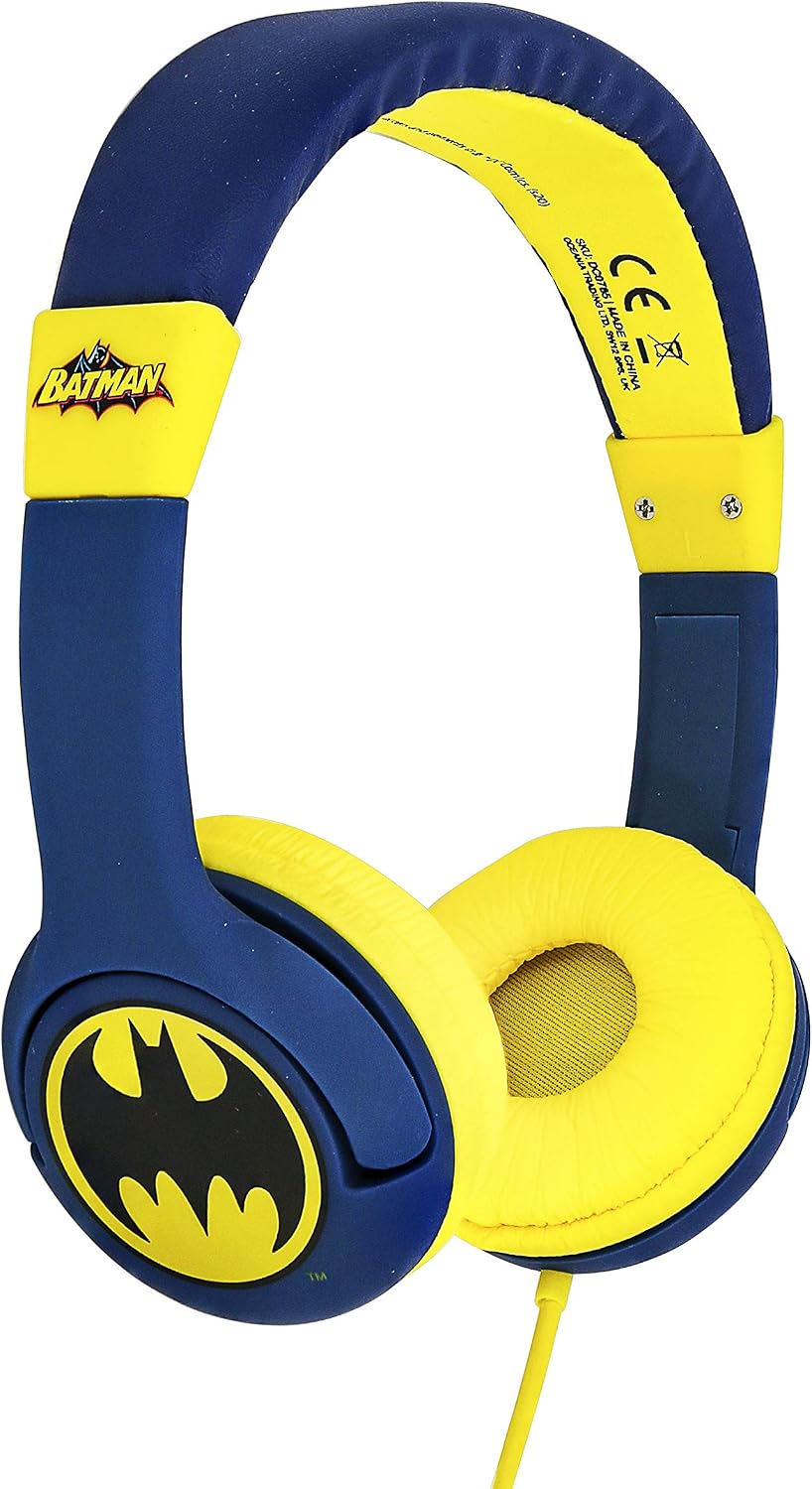 OTL Technologies Kids Headphones - Batman Bat Signal Wired Headphones for Children Aged 3 to 7 Years Blue