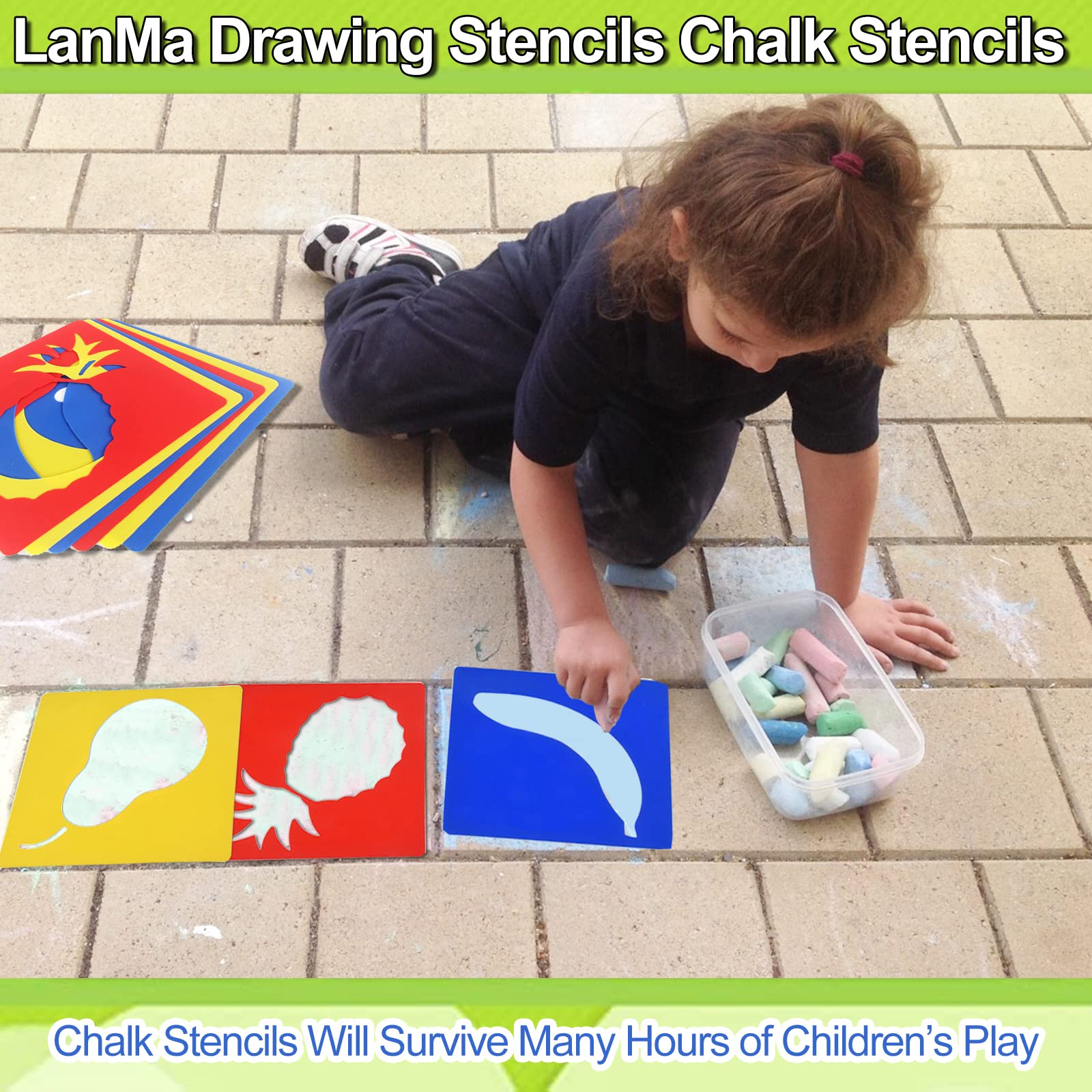 LanMa Drawing Stencils for Kids, 48 Pieces Plastic Drawing Painting Stencil Templates for Kids Crafts School Art Projects