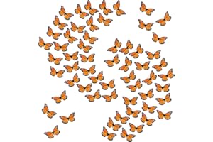 FUNUPUP Monarch Butterfly Decorations 4.72'' Artificial Butterflies for Halloween Crafts 3D Butterflies Wall Decor Fake Monarch Butterfly to Decorate for Home, Wall, Party (Orange, 60 Pcs)