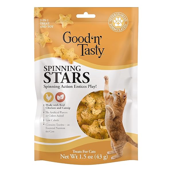 GOOD ‘N’ TASTY SPINNING STARS CAT TREAT, 1.5...