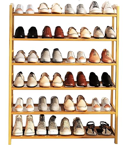Organizers RENRUIRUI- 5-Tier Bamboo Shoe Rack Free Standing Multi-Function Shoe Shelf Storage, for Bedroom Entryway Dorm Room Organizers RENRUIRUI- 5-Tier Bamboo Shoe Rack Free Standing Multi-Function Shoe Shelf Storage, for Bedroom Entryway Dorm Room
