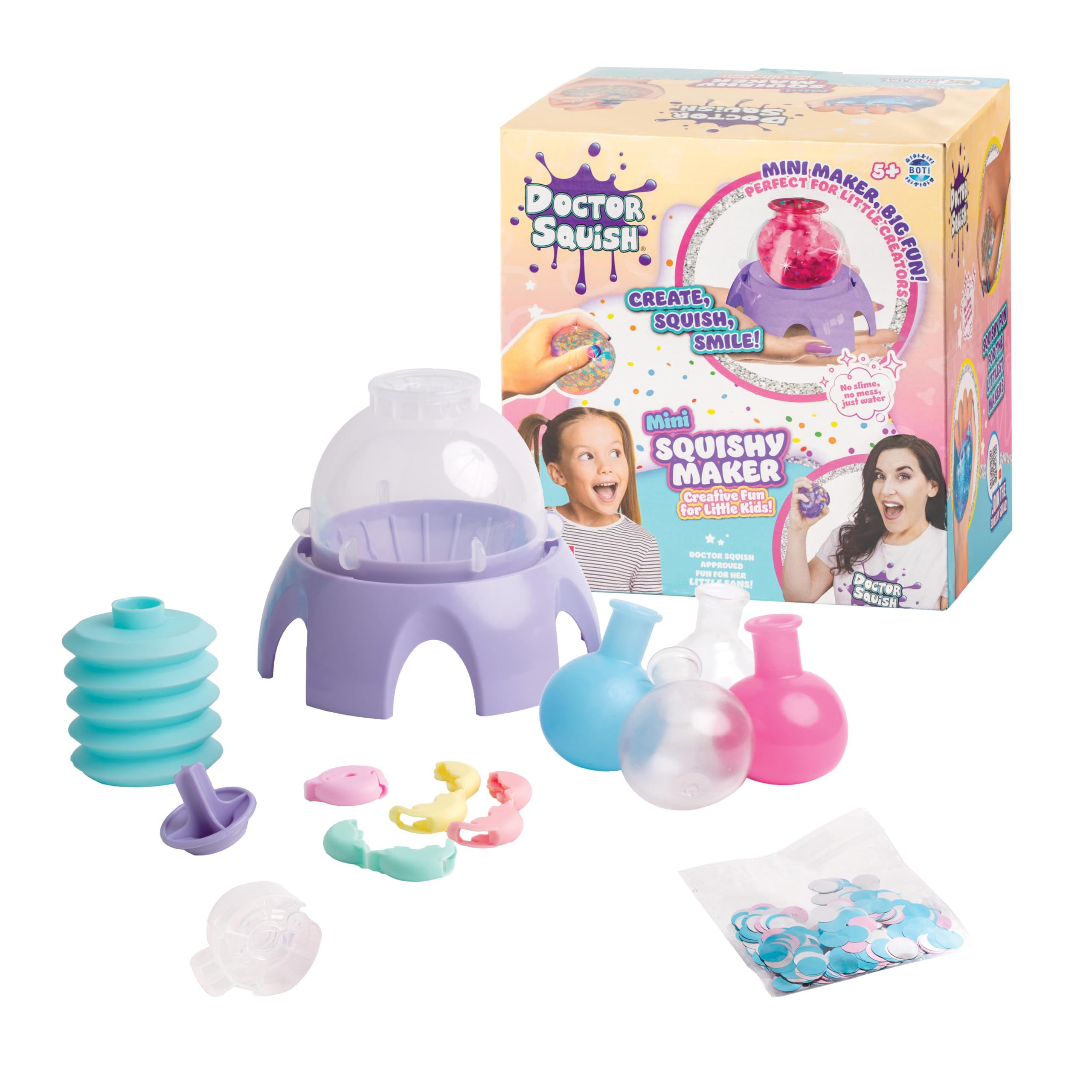 Doctor Squish Mini Squishy Maker | DIY Squishy Making Kit for Kids Ages 5 & Up | Make Your Own Squishies with TPR Balloons | Easy Maker Toy