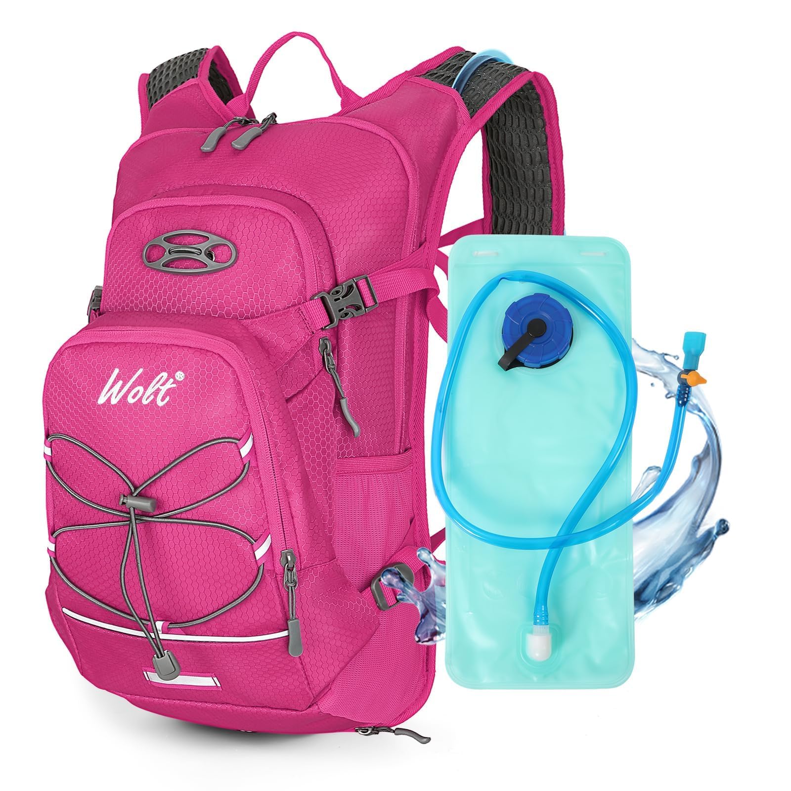 Photo 1 of WOLT Hydration Backpack 18L Hiking Water Backpack with 2L Water Bladder for Men Women, Hydration Pack for Running Cycling Biking and Climbing (Pink)