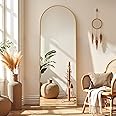 Arched Mirror Full Length, 59"x16" Body Wall Mirrors with Shatter-Proof Glass, Mirror Full Length for Home Decor, Arch Aluminum Frame Mirror for Bedroom Cloakroom, Gold