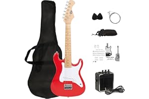 CB SKY 32 Inch Kids Electric Guitar Beginner Kit, Junior Size Electric Guitar for Children with 5W Amplifier, Beautiful Chrit