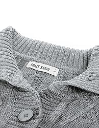 GRACE KARIN Button Down Oersized Cable Knit