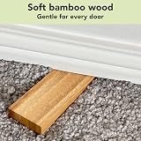 BAM BOO BOX Bamboo Door Stoppers Non-Slip Rubber Base Set of 2 Wooden Door view 6