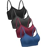 Geyoga 4 Pieces Neck Bralettes Wireless Cami Bra Tank Top Sports Bra for Women Girls