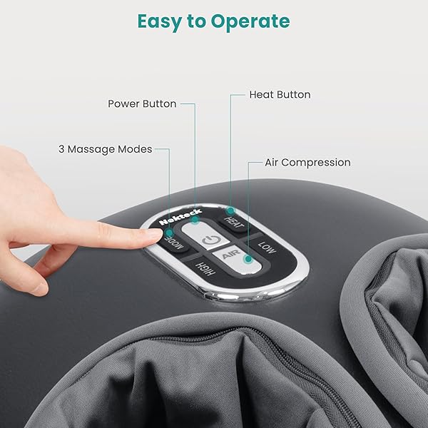 NEKTECK SHIATSU FOOT MASSAGER WITH HEAT [2026 UPGRADED], FSA ELIGIBLE DEEP KNEADING THERAPY AIR COMPRESSION, HSA FEET MASSAGE FOR PLANTAR FASCIITIS, IMPROVE BLOOD CIRCULATION FOOT WELLNESS PAIN RELIEF
