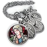 St. Amelia Necklace, Keychain or Clip, Patron Saint Catholic Jewelry, Confirmation Gift