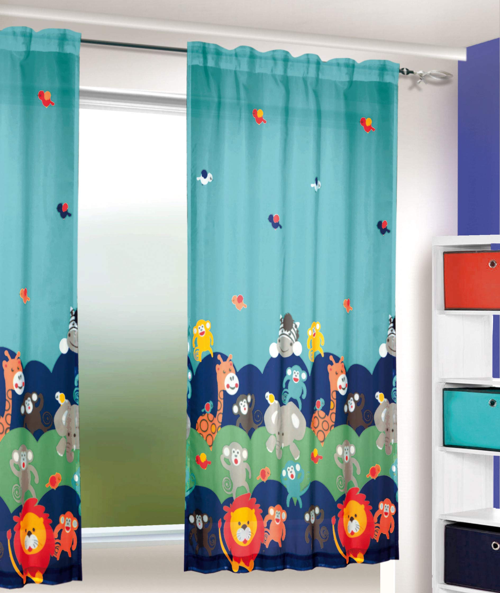 Albani Scarf with Verd. Loops/Zootime/ 175 x 140 cm Multi-Coloured