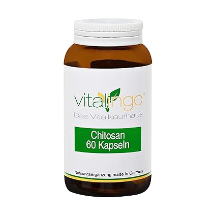 Chitosan Kapseln - GLUTENFREI - 60 Kapseln mit 500mg Chitosan und wichtigen Vitaminen