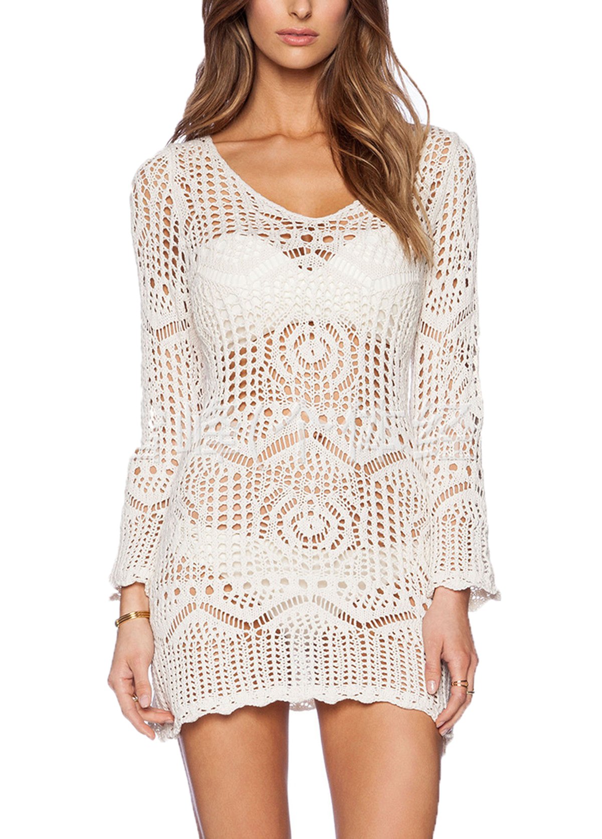 Wander Agio Beach Tops Sexy Perspective Cover Dresses Bikini Coverups