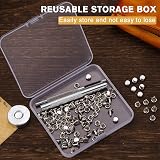 Easusy Leather Rivet Kit 50 Sets 6mm Silver Double Cap Rivets Hollow Punch Tool view 3