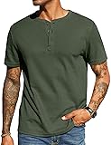 COOFANDY Men's Casual Henley Shirt Short Sleeve