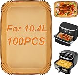 BYKITCHEN Air Fryer Liners for Ninja AF500UK 10.4L 100Pcs Nonstick Paper