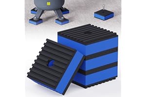 Wuno Shop Anti Vibration Pads, 2"× 2"×7/8" Mechanical Vibration Damping Pads, Heavy Duty Rubber Isolation Pads, 3/8"Pre-Drill Hole Vibration Isolator Pad for Air Compressor