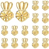 Earring Backs for Droopy Ears, 8 Pairs Hypoallergenic Earring Lifters Backs for Studs, Adjustable 18K Gold Secure Backs Repacements for Heavy Earrings