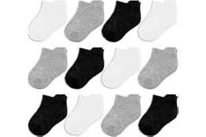 CozyWay Baby & Toddler Socks Ankle Comfy Cotton Socks For Girls and Boys No Show Infant - 12 Pack