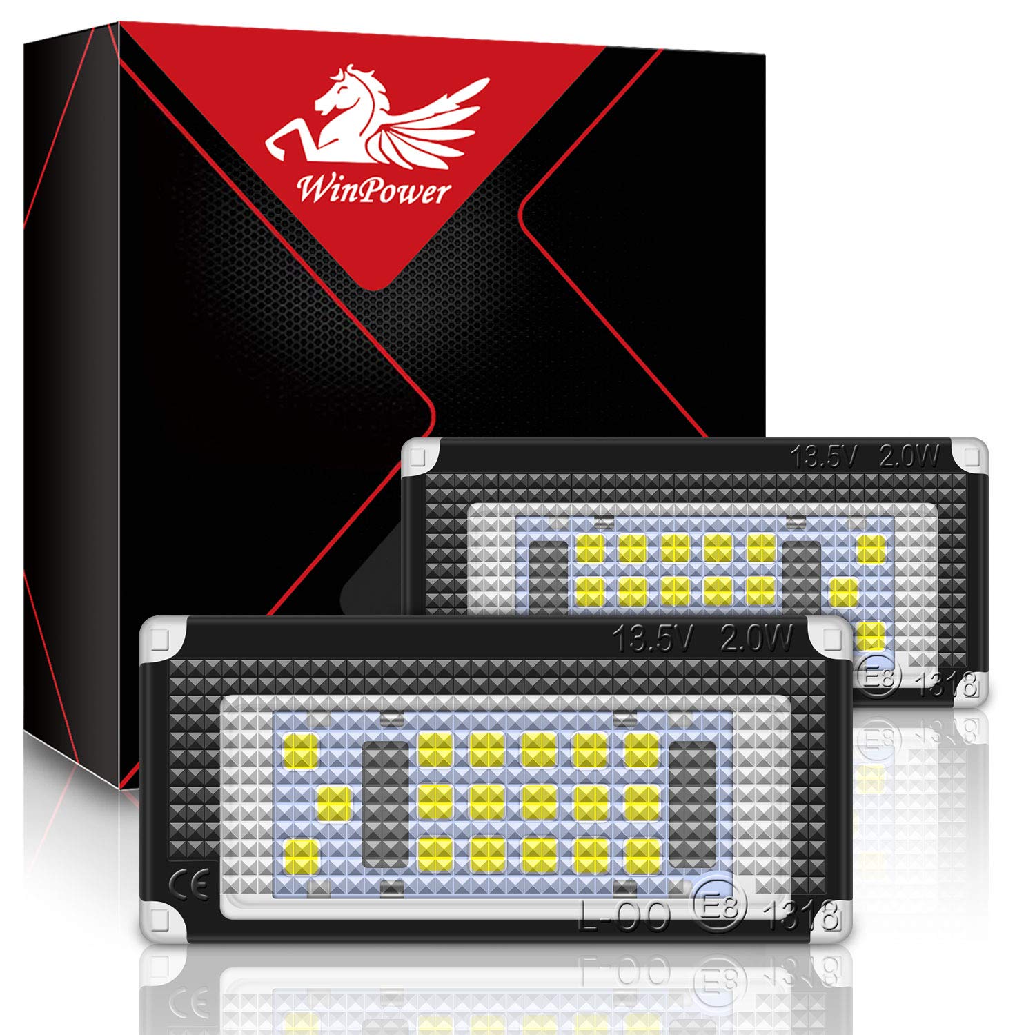 WinPower Error Free LED LicenSe Number Plate Light Assembly Xenon White Lamps Bulb for R50, R52, R53, 2 Pieces