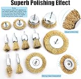 DazSpirit 12pc Wire Brush Set for Drills | Brass Coated | Rust Paint Removal | view 5