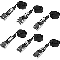 Straps & Buckles - Cinch Tie Down CAM Cargo Utility Lashing Straps - 1" Wide Heavy Duty Webbing (24" LWCAM - 6 PK, Black…