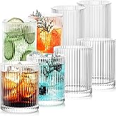 Sunidearly Set of 8 Drinking Glasses