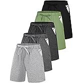 EXARUS Boys Athletic Shorts 4"/6" Quick Dry Lightweight Adjustable Elastic Waist Pockets Basketball Soccer Running
