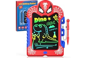 LCD Writing Tablet for Kids: Spidolapse Colorful Doodle Board & Drawing Pad Gift Easter Travel Toys for 3 4 5 6 7 8 Year Old Boys Girls Toddler Birthday Gifts for Kid Age 4-6 Road Trip Toy