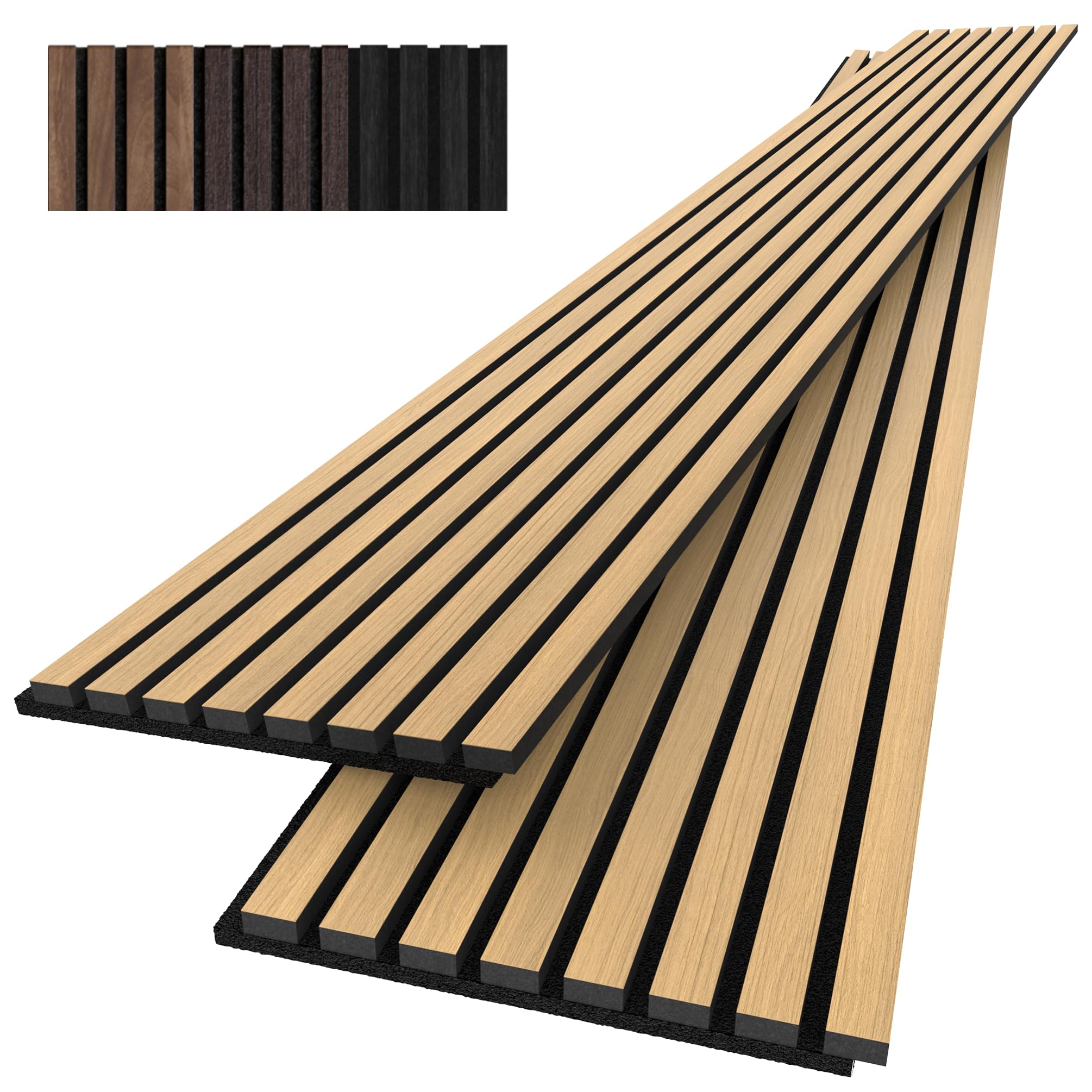 RITOLLO 4 Pack Wood Panels For Wall - 47.2"×23.6" Wood Slat Acoustic Panels For Wall, Soundproof Panels, 3D Fluted Panels For Interior Wall Decor (Matte Black