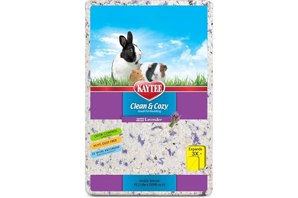 Kaytee Clean & Cozy Lavender Paper Bedding For Pet Guinea Pigs, Rabbits, Hamsters, Gerbils, and Chinchillas, 49.2 Liters