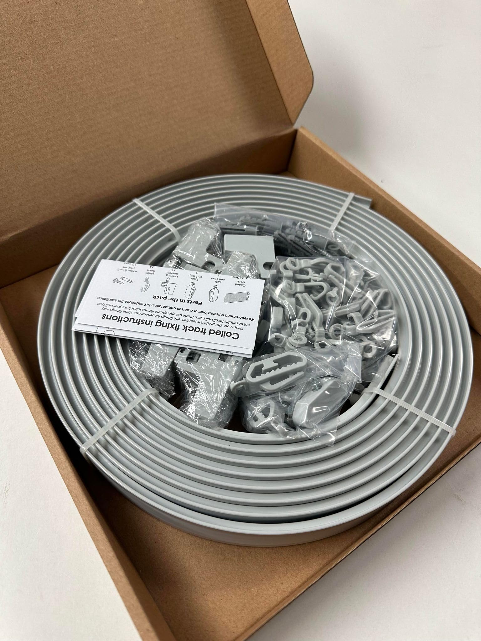 Speedy 3.5m BENDABLE CURTAIN TRACK For Straight & Bay Window Rail Top or Face Fix - Comes BLACK ~ OAK ~ SILVER (Silver)