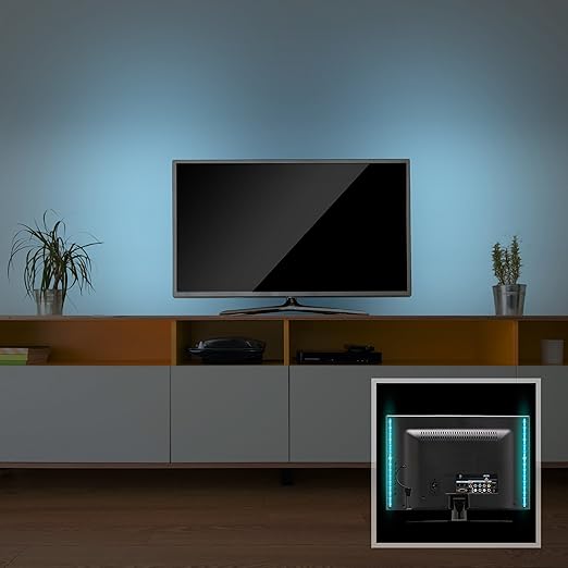 tira led tv usb color azul encendido automatico 50 cm