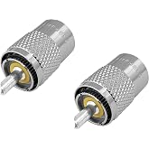 Amphenol PL259 Coax Connectors Male UHF Solder Plug 83-1SP-15RFX (2 Pack)