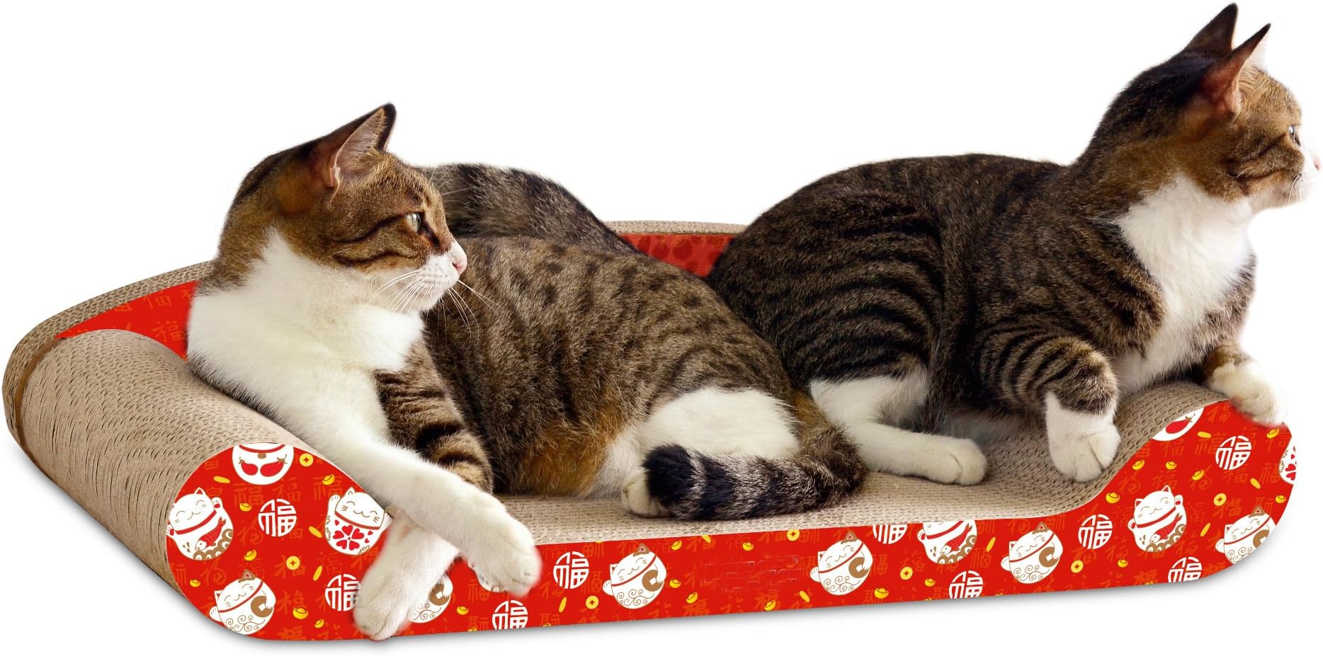 Yuncai Pet Cat Corrugated Paper Scratch Board Sofa Durable Claws Care Toy Red