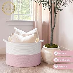 INDRESSME 115L Extra Large Pink Laundry Basket for
