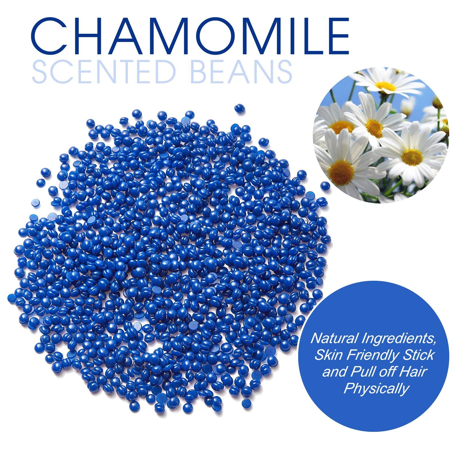 Hard Wax Beads for Hair Removal, Yovanpur Wax Beads for Sensitive Skin, Har Wax Beans for Coarse Hair, Waxing beads for Face, Eyebrow, Body, Bikini, Brazilian At Home 300g (10 Oz)/bag (Blue)