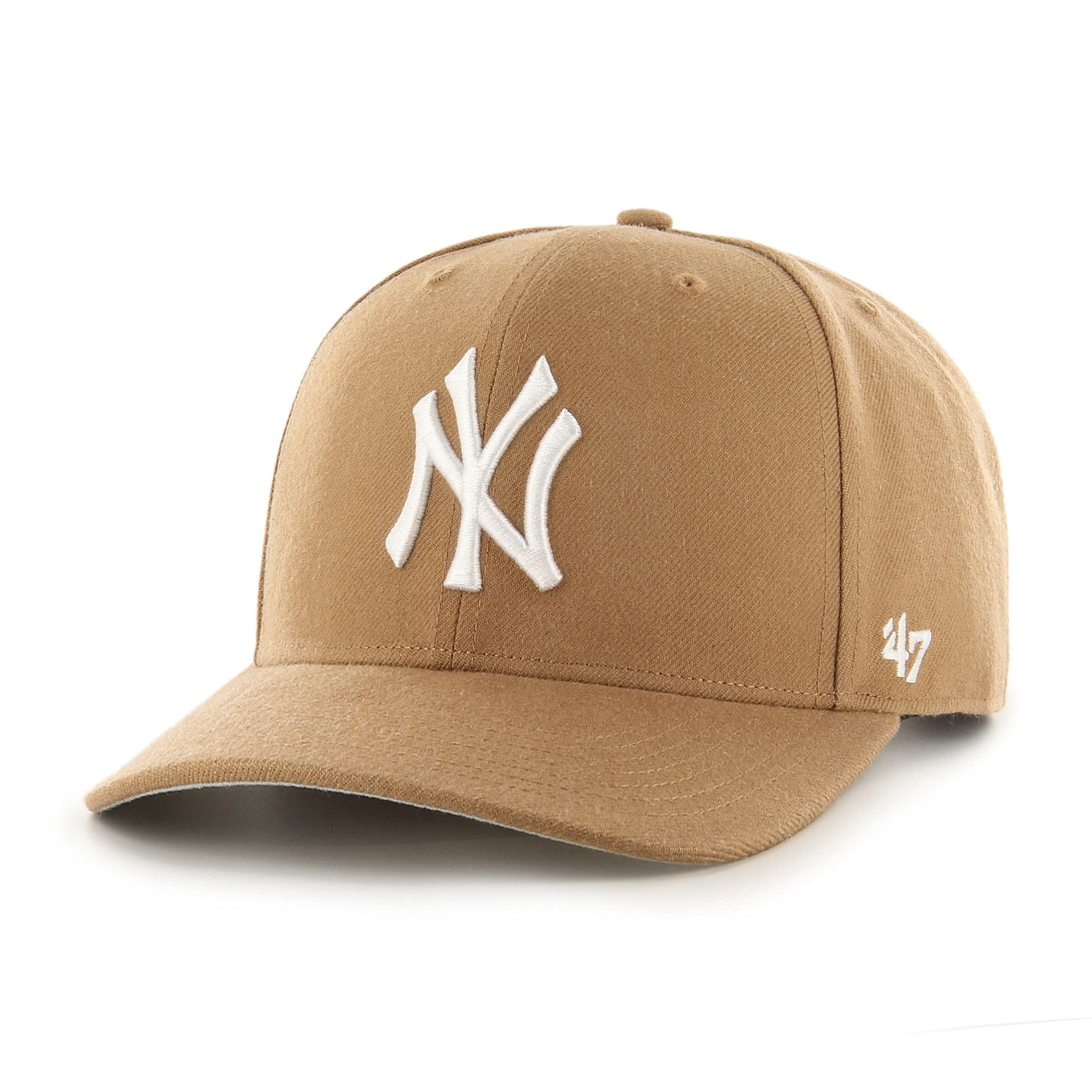 47 New York Yankees MLB MVP DP Unisex Baseball Cap, Adjustable, White Logo, Camel