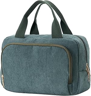 Funtlend Kulturtasche Damen Cord Kosmetiktasche kulturbeutel Kosmetik Tasche Reise Kulturbeutel Waschtasche für Travel Mädchen