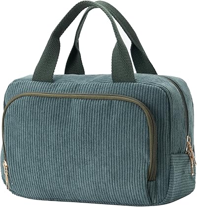 Funtlend Kulturtasche Damen Cord Kosmetiktasche kulturbeutel Kosmetik Tasche Reise Kulturbeutel Waschtasche für Travel Mädchen