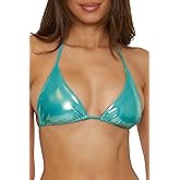Becca Liquid Metal Triangle Bikini Top, Adjustable, Tie Back, Swimwear Separates for Women
