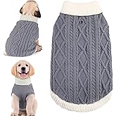 Small Dog Sweaters with Leash Hole Turtleneck Dog Sweaters Knitwear Boys Girls Warm Soft and High Stretch Pet Clothes for Fall Winter，Pet Shirts for Kitten Puppy Grey Medium