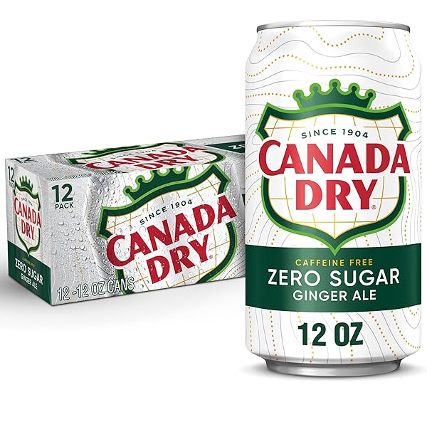 CANADA DRY ZERO SUGAR GINGER ALE SODA, 12...