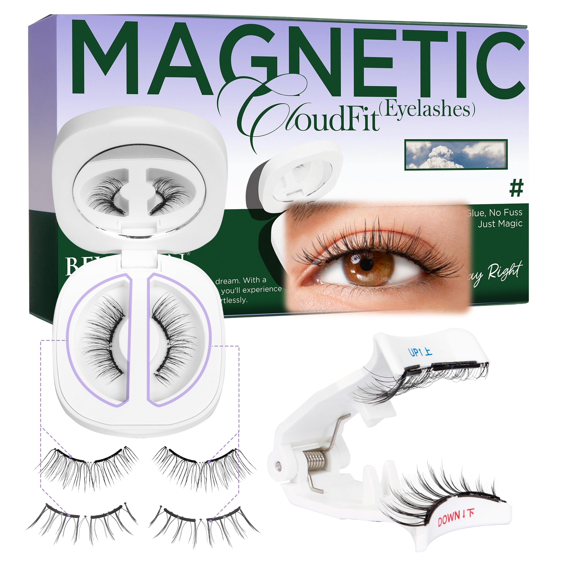 Photo 1 of BEYELIAN Magnetic Eyelashes with Applicator, Upgrade Magnetic Lashes Natural Look, Reusable Soft Magnetic Eyelash No Glue Needed, Easy Apply for Eye Makeup (Lightweight & Comfortable)