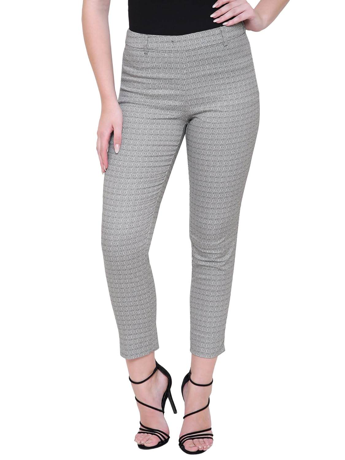mansicollections beige color black geometric print trouser