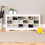 Shelf Shoe Cubby Bench With Cushion Tribesigns Shoe Storage Bench With Cushion E