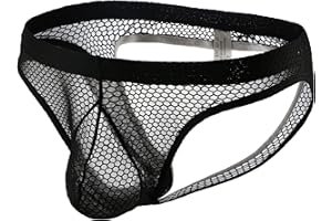 Swbreety Men's See Through Mesh Jockstrap Underwear Jock Strap Backless Underpants