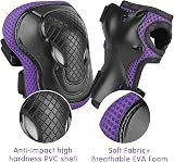 WayEee Kids Helmet and Pads Set Purple 3-10 Years Adjustable Safety Gear view 2