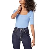 Amazon Essentials Women's Slim-Fit Half Sleeve Square Neck T-Shirt